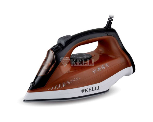 Утюг Kelli KL-1635 черн.-кор. 2600 Вт керам.покр. пар самоочистка