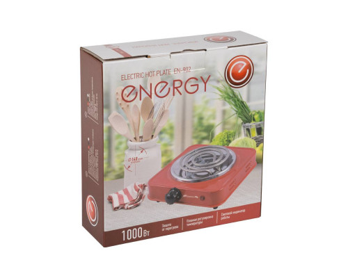 Электроплитка 1конф. ENERGY EN-902R 158974 1000Вт 14см упр. механическое нерж сталь красный