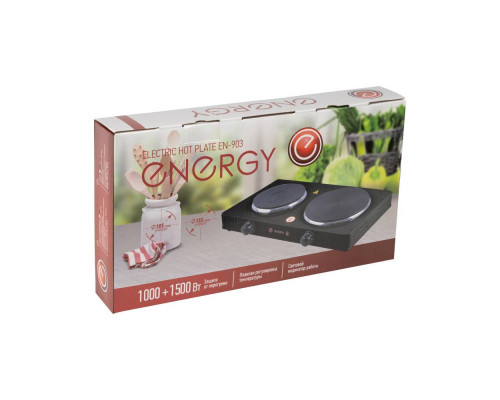 Электроплитка 2конф. ENERGY EN-903E 159766 1500Вт 18,5см упр. механическое нерж сталь/чугун бежевый