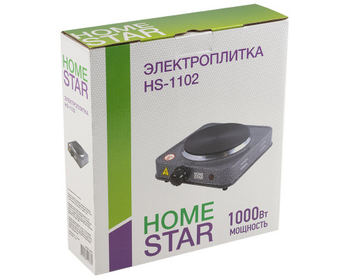 Электроплитка 1комф. HS-1102(003045) Homestar 1000Вт блин сер.