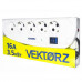 Фильтр сетевой (003629) VEKTOR Z 3м/4+1роз. пластик бел.