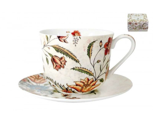 Чайная пара B0628-A06952 КОРАЛЛ "Butterfly Flora"Jumbo 370мл. 2пр. подар. упак. фарфор