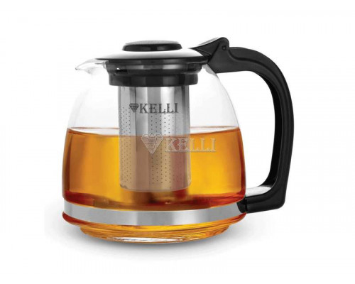 Чайник заварочный Kelli KL-3087 1,3л стекло крышка пластик