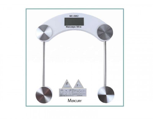 Весы напол. электр. MC-6962 Mercury м. вес-180кг. стекло