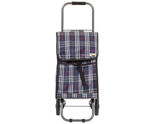 Тележка багажная D203ECO(002250) Рыжий кот "Tartan" м. вес-30кг. с сумк. пласт. кол. метал.