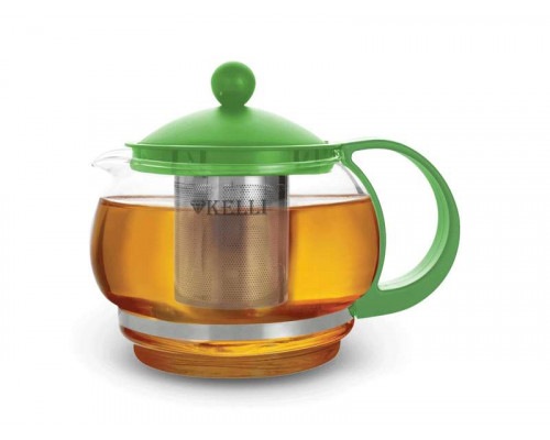 Заварочный чайник KL-3084 Kelli стекло 0,9л зелен.