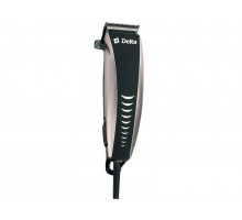 Машинка для стрижки волос Delta DL-4011 4 насад. 3-12мм от сети пластик/нерж сталь чёрный/серый