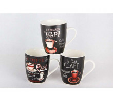Кружка КОРАЛЛ "Кофе" KR006, 0,35 л, керам., черн.