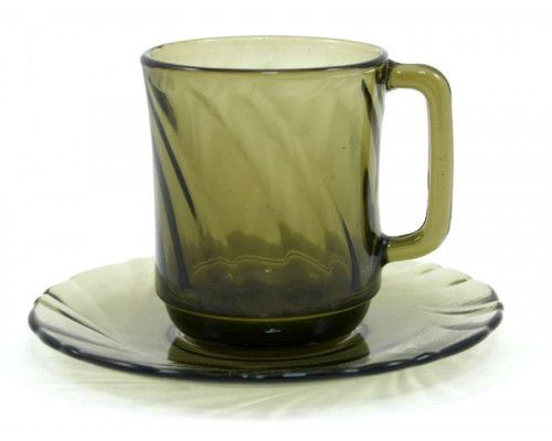 Чайный набор ALTA MAREA 62199 12пр. 0,31л стекло коричневый рельеф.