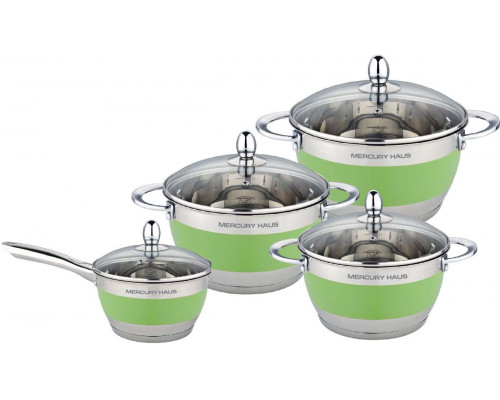 Посуда набор MC-7015 Mercury 8пр. 3кастр. +сотейн. инд. нерж. ст.