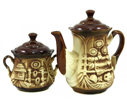 Чайный набор 7764 Славянская керамика (чайник + сахарница) 2пр. керам.