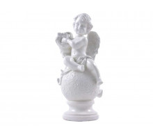 Статуэтка "Ангел с арфой на шаре" 8013 керам. бел.