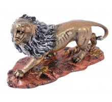 Статуэтка "Рычащий лев" 8075 25см керам. бронза