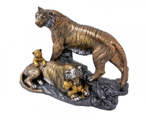 Статуэтка "Семья тигров" 8099 25см керам. бронза