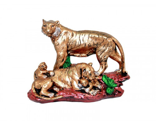 Статуэтка "Семья тигров" 8099 25см керам. бронза