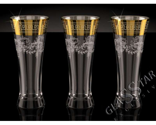 Бокалы для пива набор GLASSTAR ПАБ Барокко GN1_199 0,32л 3пр. стекло