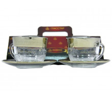 Чайный набор GLASSTAR Барокко GN1337\1349(2) 0,2л 4пр. стекло