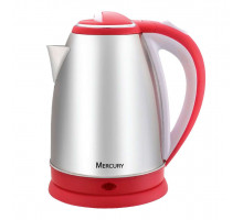 Чайник электрический Mercury MC-6617 красный метал. диск 2 л 2000 Вт