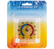 Термометр оконный ТББ(100654) (блистер) квадрат. пластик прозрачн.