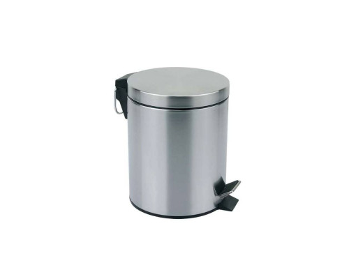 Ведро для мусора DBM-01-12(310431) Рыжий кот 12л кругл. с крыш. педал. нерж.ст. матовый