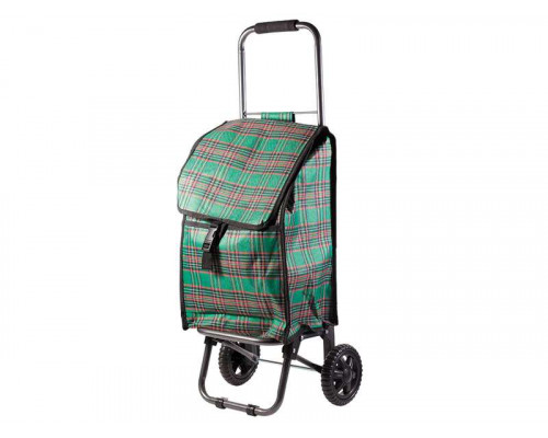 Тележка багажная D203(093543) Рыжий кот "Клетка" м. вес-30кг. с сумк. пласт. кол. метал.