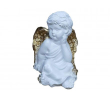 Статуэтка "Ангел малый с розой" 0115 20см керам. бел.