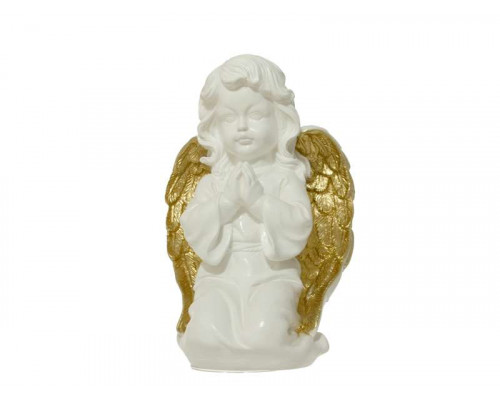 Статуэтка 0137(Ангел молящийся большой) белый с золотом