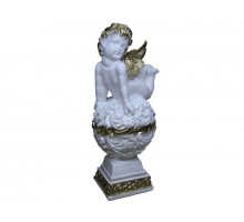 Статуэтка "Ангел на шаре №2" 0177 50см керам. бел-золот.