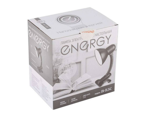 Светильник настольный Energy EN-DL24 (366051) 40Вт сталь (прищепка) черн.