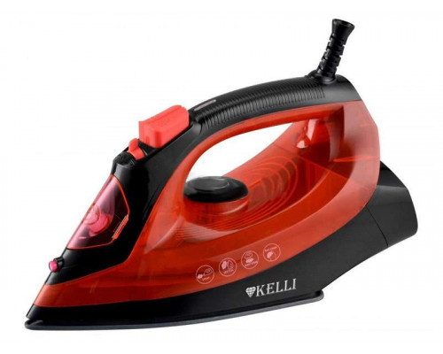 Утюг Kelli KL-1639 черн.-красн. 2200 Вт тефлон.покр. пар самоочистка