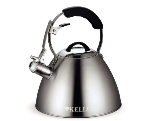 Чайник KELLI KL-4522 3л сталь свисток серебристый
