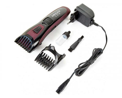 Машинка для стрижки волос Delta DE-4200A 2 насад. 0,8-19,5мм ААх1 пластик/нерж сталь фиолетовый