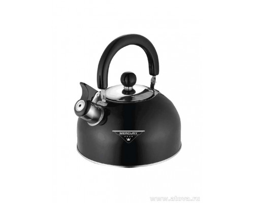 Чайник MERCURY MC-7806 3л нерж сталь инд. свисток чёрный