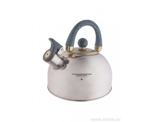 Чайник MERCURY MC-7813 3,5л сталь хром свисток серебристый