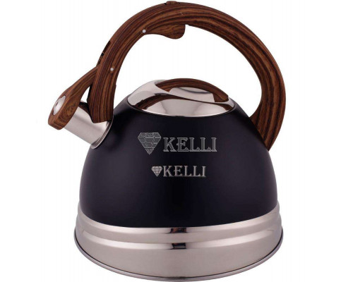 Чайник KELLI KL-4527 3л сталь свисток чёрный
