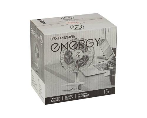 Вентилятор настольный EN-0602(000662) Energy 15Вт 6" 2скор. на прищеп.
