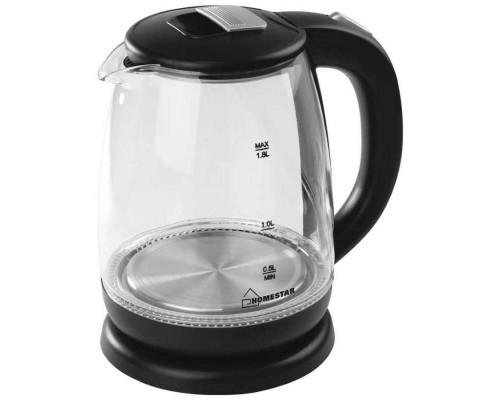 Чайник электрический Homestar HS-1018 черный метал. диск 1,8 л 1500 Вт