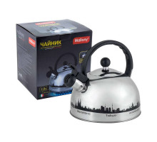 Чайник со свистком Mallony 985609 "MAL-CITY-01", 2,8л, нерж. ст., серебр.