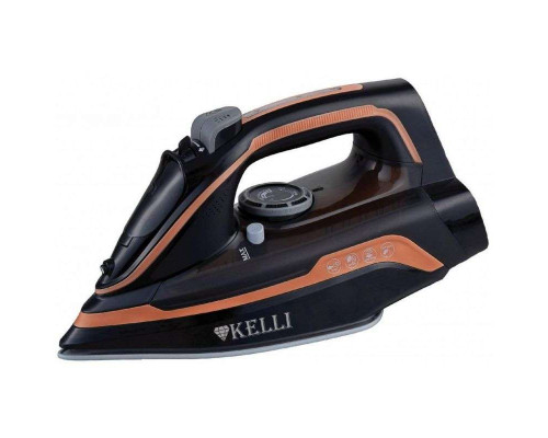 Утюг Kelli KL-1645 черный 2600 Вт керам.покр. пар самоочистка