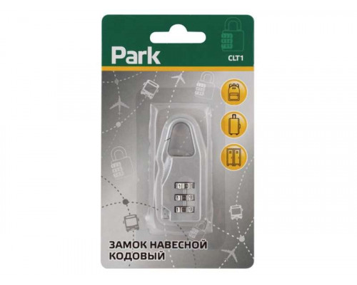 Замок навесной кодовый CLT1(006927) Park 3цифр. 6х2,2х1,2см. механ. метал. сер.