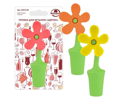Пробка для бутылок DH13-39 "Цветок" 13,2см пластик