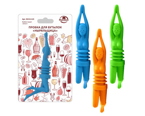 Пробка для бутылок DH13-115 "Ныряльщица" 16,5см пластик