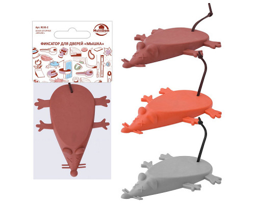 Фиксатор для дверей RC45-2 "Мышка" 12шт/уп. 23см силикон
