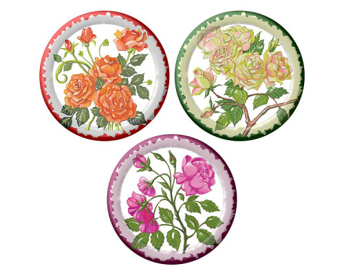 Поднос MT76-38 (розы) d-22см пластик кругл.