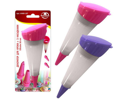 Декоратор для крема AN80-187 (пакет + 3насад. ) пластик