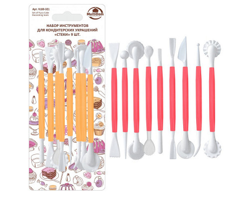 Набор для декора VL80-321 "Стеки" 9шт. 17см пластик