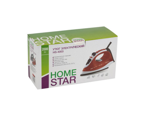Утюг Homestar HS-4003 коралл 2000 Вт керам.покр. пар самоочистка