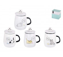 Кружка КОРАЛЛ KR690 "Кис-кис", 0,48 л, керам., бел.