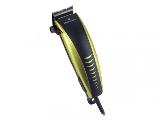 Машинка для стрижки волос MercuryHaus MC-6983 4 насад. 3-12мм от сети пластик/нерж сталь чёрный/жёлт