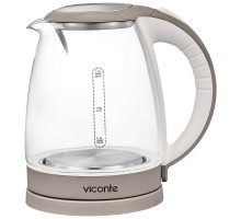 Чайник электрический Viconte VC-3293 коричневый стекло диск 1,9 л 2200 Вт